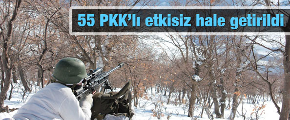 2011 yılında 55 pkk`lı etkisiz hale getirildi