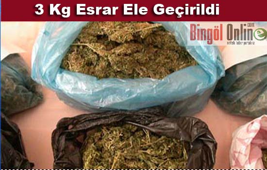 3 kg. esrar ele geçirildi