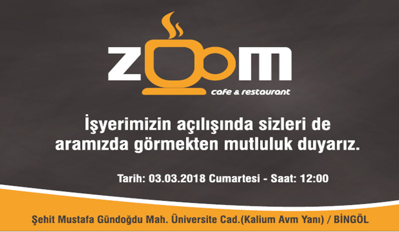 Zoom Cafe Restaurant açılıyor