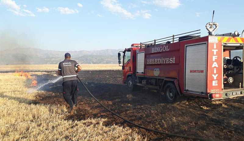 Bingöl`de anız yangını söndürüldü