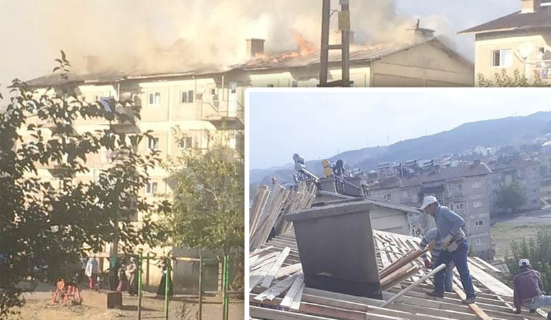 Çatısı yanan vatandaşlara devlet eli uzandı