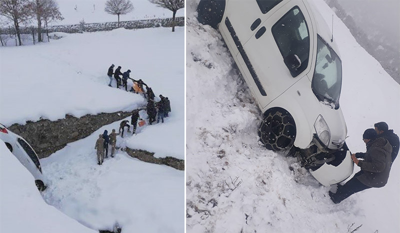 Kar, trafik kazalarını beraberinde getirdi