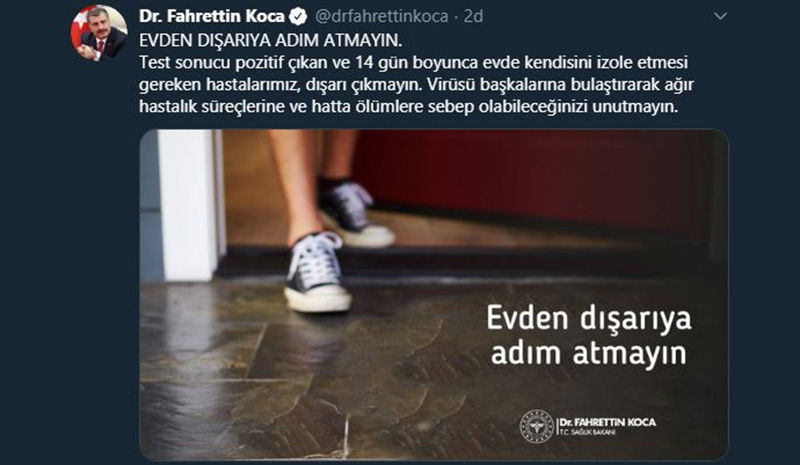 `Evden dışarı adım atmayın`