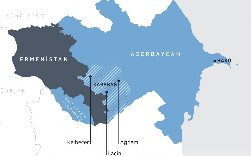 Azerbaycan Ermenistan anlaşması ile alınan yerler