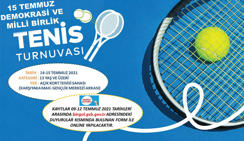 15 Temmuz Tenis Turnuvası Düzenlenecek