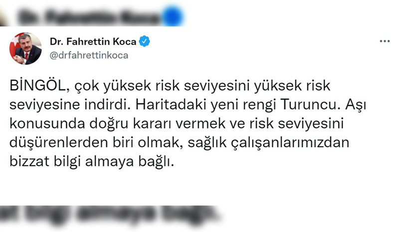 Aşılama oranı artıyor, kentin rengi haritada Turuncu oldu