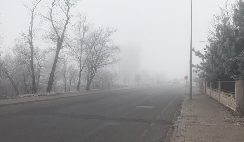 Yoğun sis ve kırağı etkili oldu