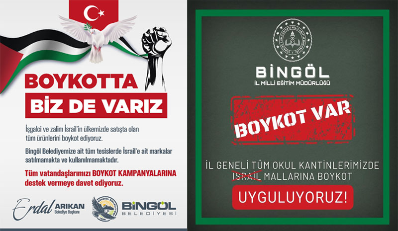 Bingöl`de İsrail mallarına boykot büyüyor!