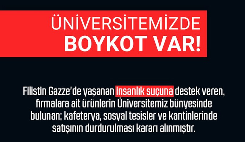 Bingöl Üniversitesi`nden İsrail boykotu