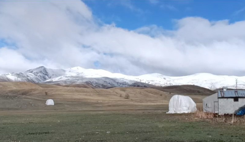 Karlıova`nın yüksek kesimleri beyaza büründü