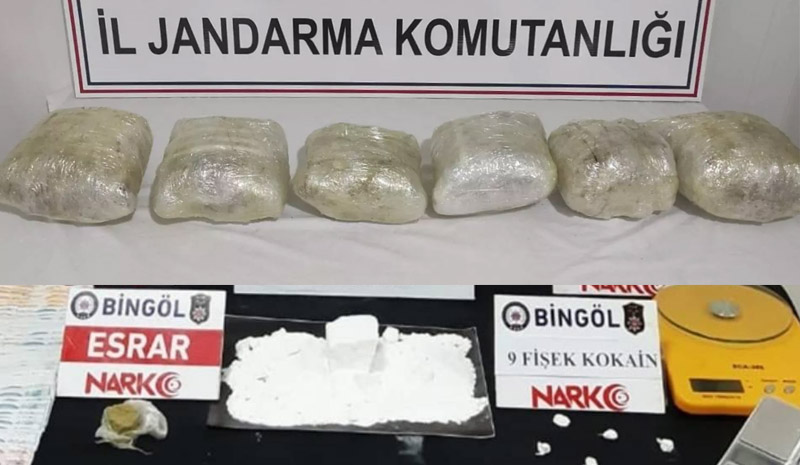 Bingöl`de 8 kilo uyuşturucu ele geçirildi