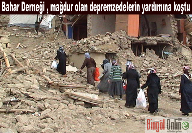 Bahar derneği`nden depremzedelere yardım