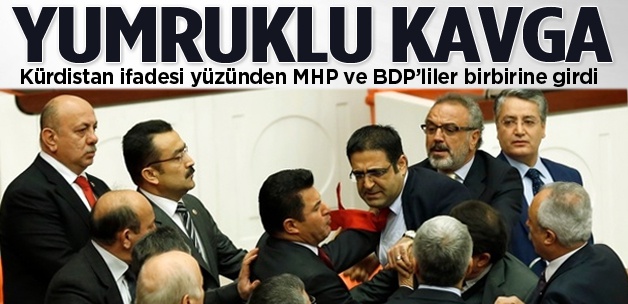 Bdp ve mhp`li vekiller birbirine girdi