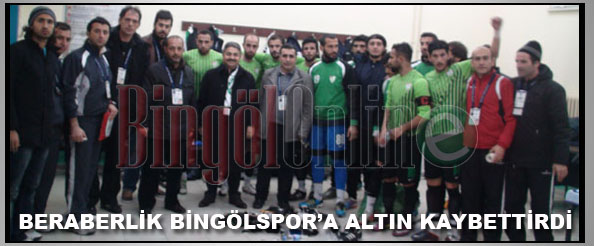 Beraberlik bingölspor`a altın kaybettirdi