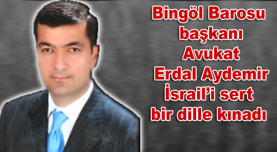 Bingöl barosu da israil`i sert bir dille kınadı