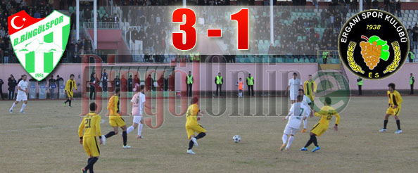 Bingölspor, erganispor`u 3-1 mağlup etti