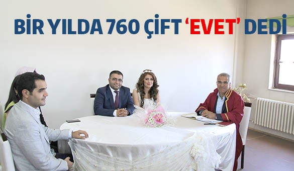 Bir yılda 760 çift `evet` dedi