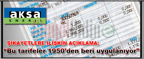 Bu tarifeler 1950`den beri uygulanıyor