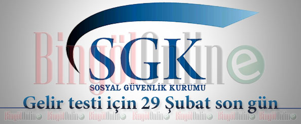 Gelir testi için 29 şubat son gün