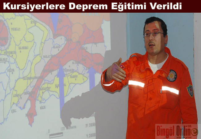 Halk eğitim kursiyerlerine deprem eğitimi