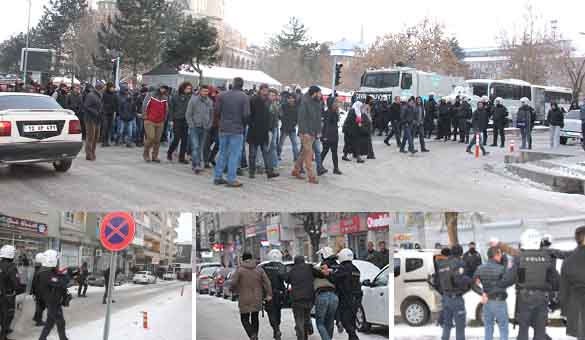 Izinsiz yürüyüşe polis müdahalesi