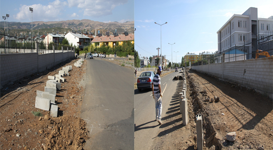 Kaldırım ve kilitli parke döşeme çalışmaları devam ediyor