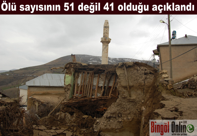 Karakoçan depreminde ölü sayısı 51 değil 41 çıktı