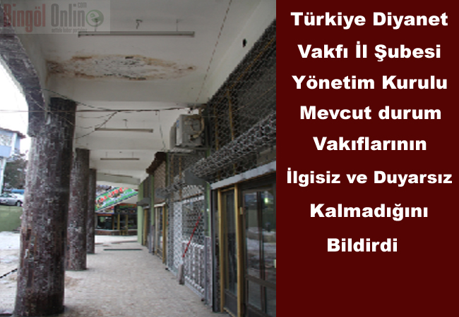 Mevcut durum karşısında vakfımızın ilgisiz ve duyarsız kaldığı söz konusu değil