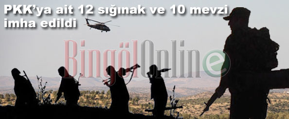 Pkk`ya ait 12 sığınak ve 10 mevzi bulundu