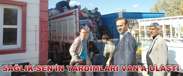 Sağlık sen`in yardımları van`a ulaştı