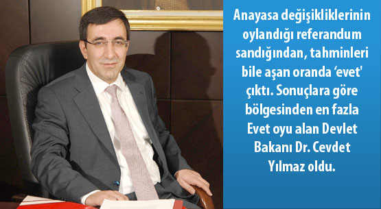 Seçim bölgesi itibariyle bakanlar arasında dr. cevdet yılmaz birinci oldu