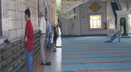 Ulu camii halıları yıkandı