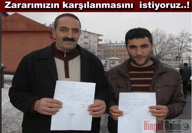 Zararımızın karşılanmasını ve isale hattının yerinin değiştirilmesini istiyoruz