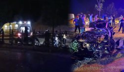 Bingöl`de refüje çarpan otomobil hurdaya döndü! 1`i ağır 2 yaralı